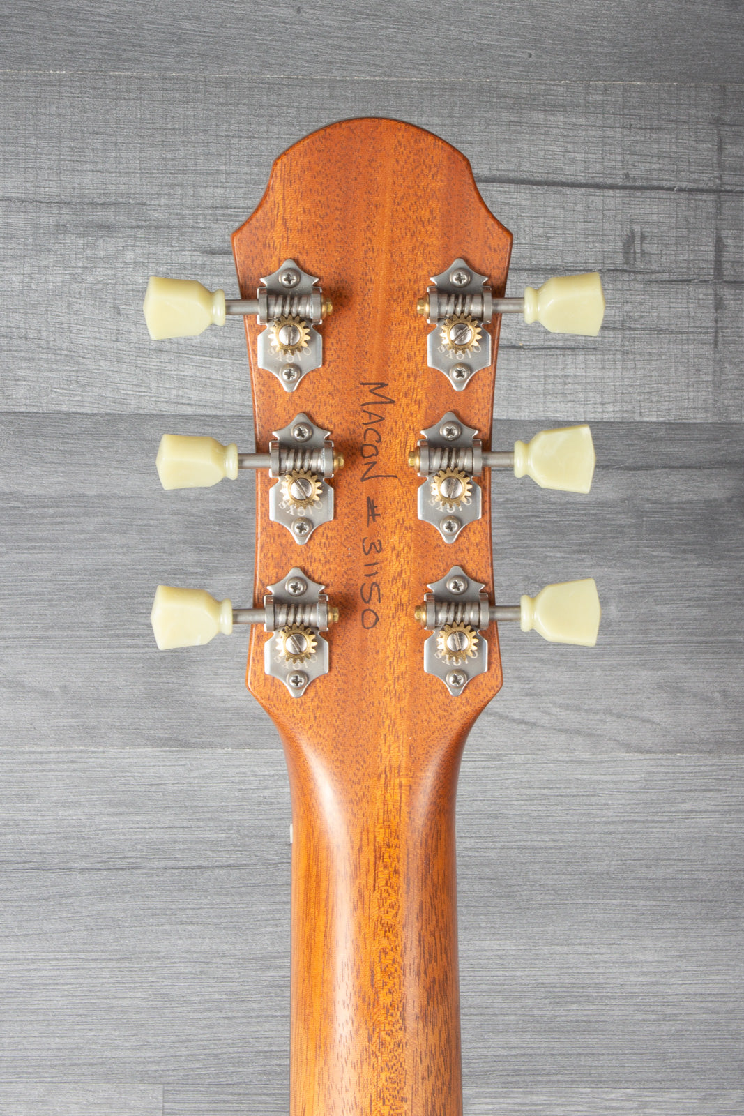 Patrick James Eggle Macon Carved Top Electric Guitar (#31150), Sunburst over Shoreline Gold, Dual P90 Pickups