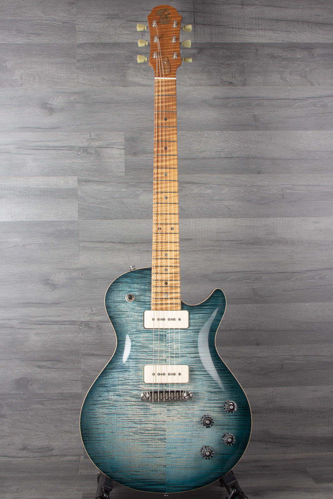Patrick James Eggle Macon Carved Top SC Electric Guitar (#31116) - Roasted Maple Neck, P90 Pickups