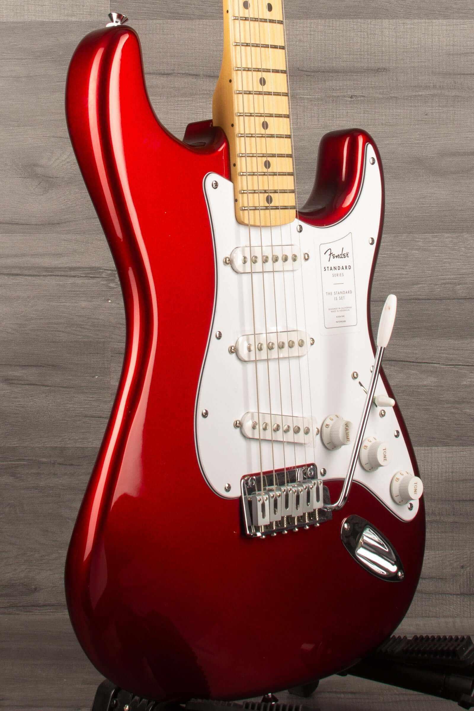 Fender Standard Stratocaster®, Maple Fingerboard, White Pickguard, Candy Cola