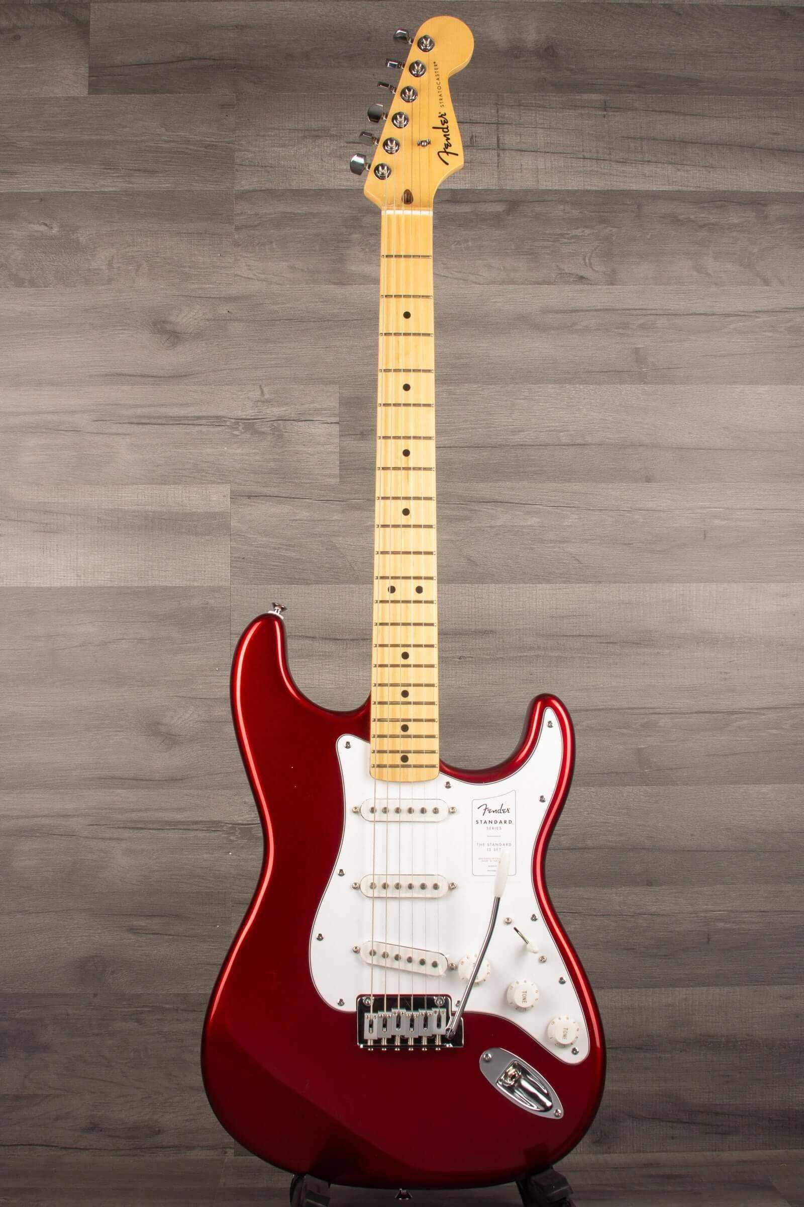 Fender Standard Stratocaster®, Maple Fingerboard, White Pickguard, Candy Cola - MusicStreet