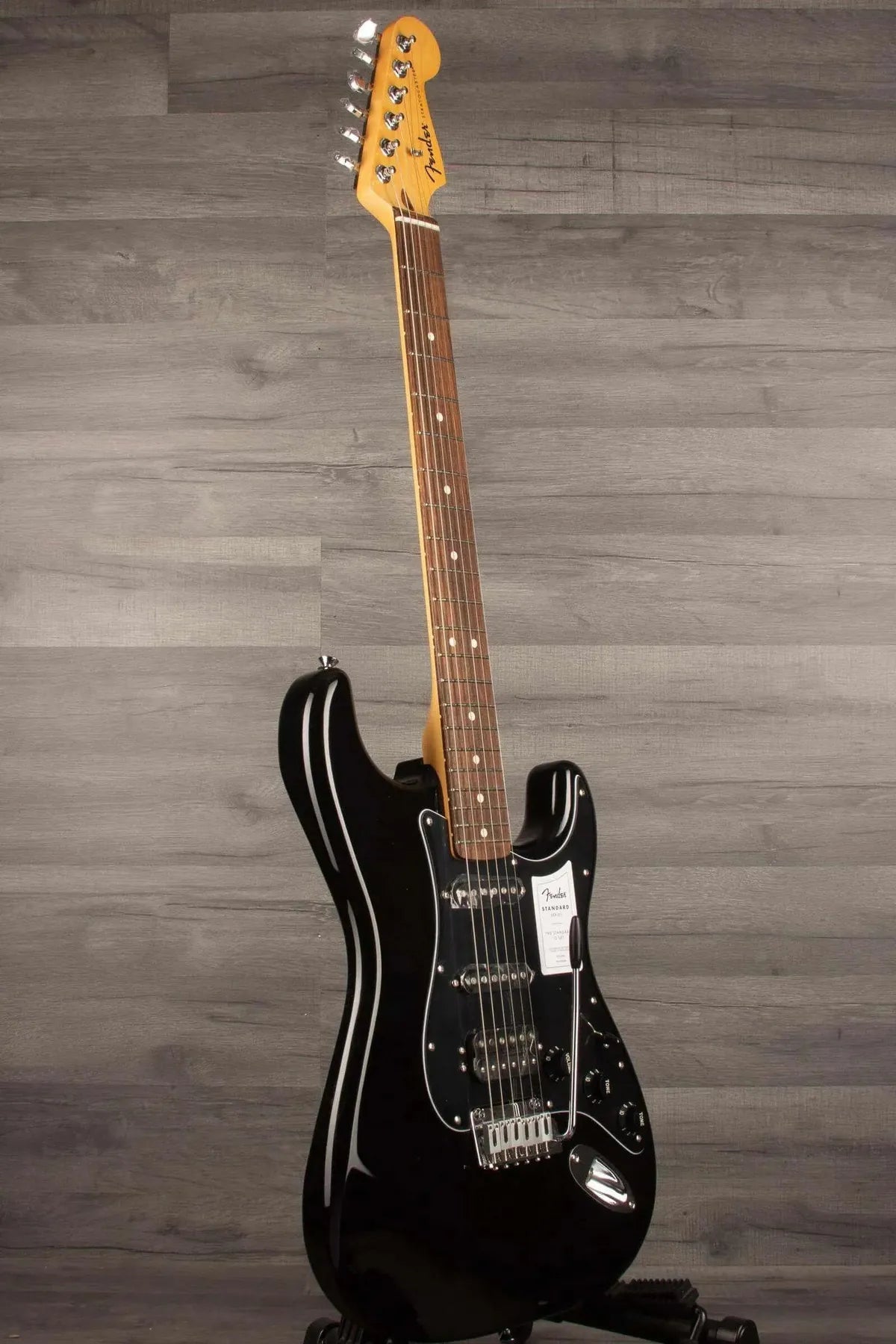 Fender Standard Stratocaster® HSS, Laurel Fingerboard, Black Pickguard, Black - MusicStreet