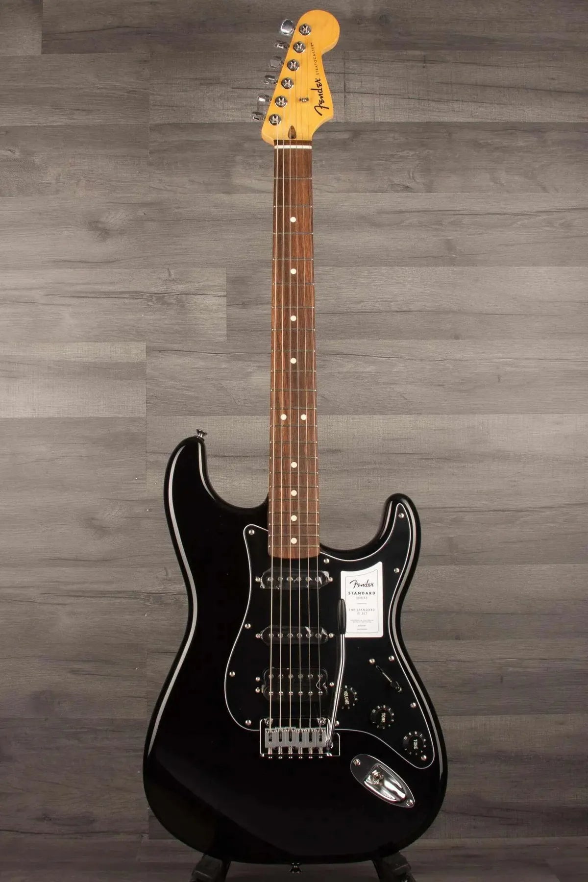 Fender Standard Stratocaster® HSS, Laurel Fingerboard, Black Pickguard, Black - MusicStreet