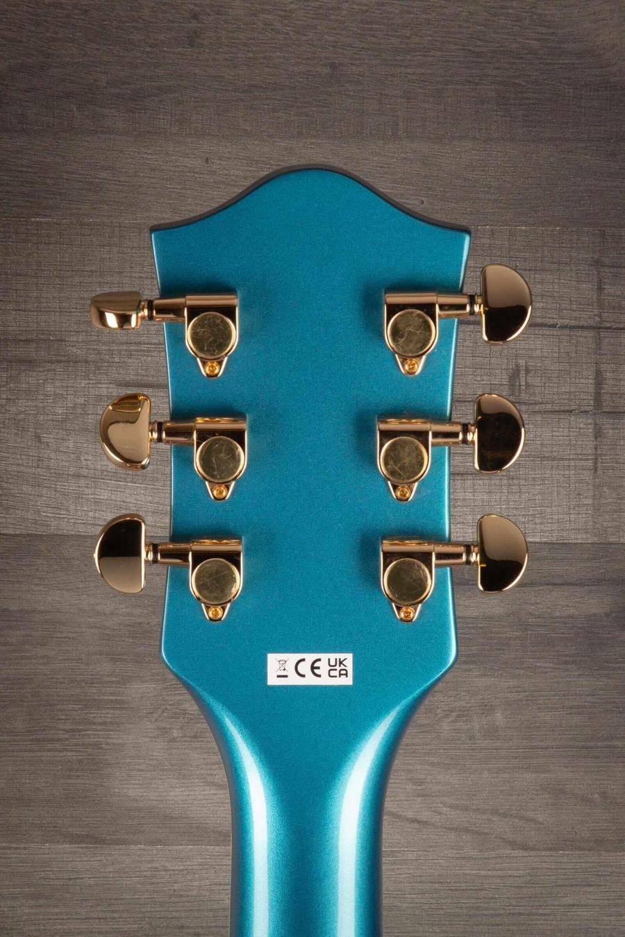 Gretsch G2655TG Streamliner™ Center Block Jr. Double-Cut with Bigsby® LTD, Laurel Fingerboard, Riviera Blue headstock view