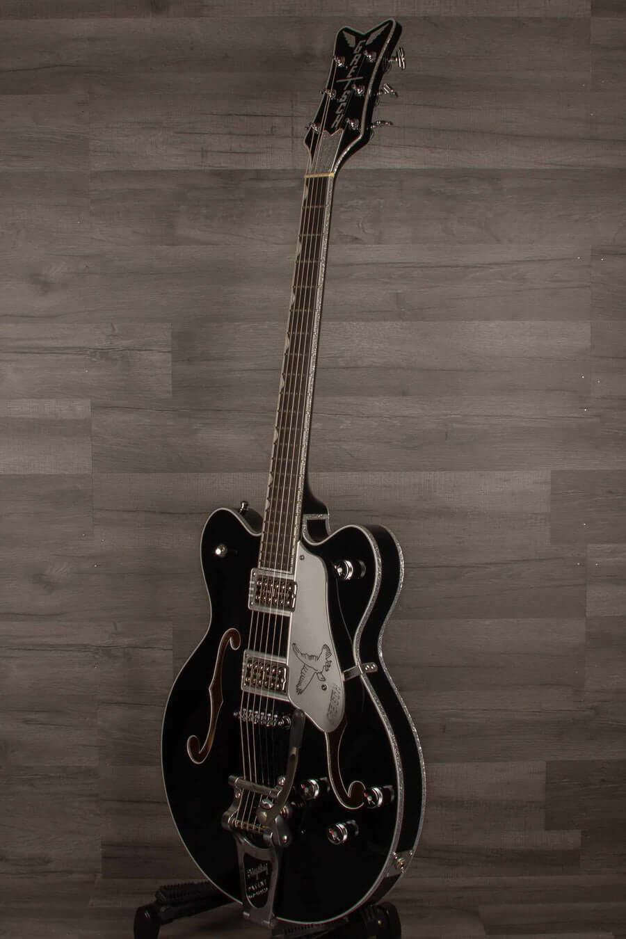 G6636TSL Players Edition Silver Falcon™ Hollow Body Electric Guitar with String-Thru Bigsby® - Black