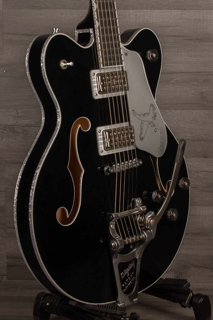 G6636TSL Players Edition Silver Falcon™ Hollow Body with String-Thru Bigsby® Black | MusicStreet