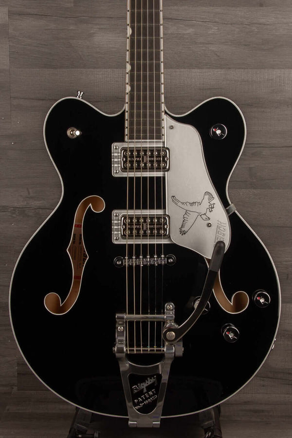 G6636TSL Players Edition Silver Falcon™ Hollow Body Electric Guitar with String-Thru Bigsby® - Black