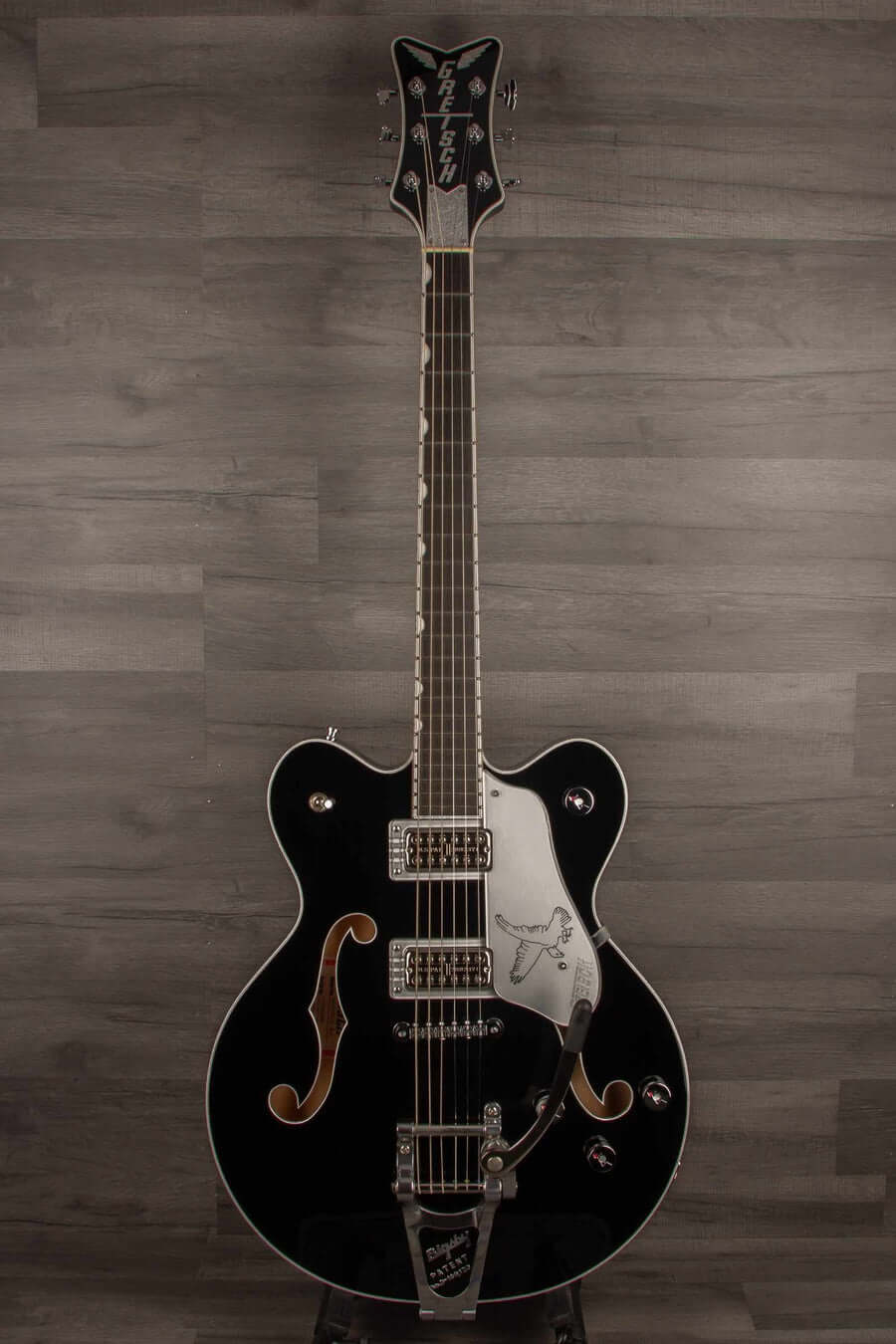 G6636TSL Players Edition Silver Falcon™ Hollow Body Electric Guitar with String-Thru Bigsby® - Black