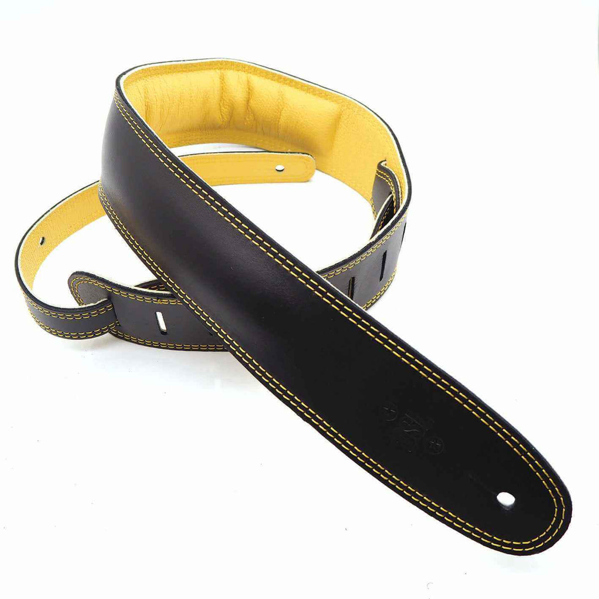 DSL GEG25-15-10 2.5″ Padded Garment Black/Yellow - Guitar Strap
