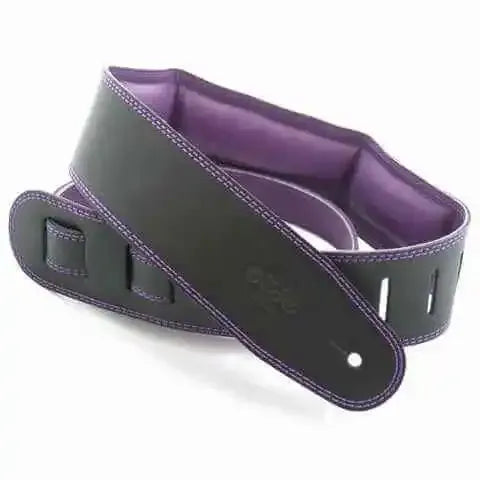 DSL GEG25-15-9 Garment Leather Black/Purple - Guitar Strap