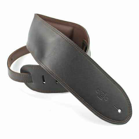 DSL GEG35-15-2 3.5″ Padded Garment Guitar Strap - Black/Brown