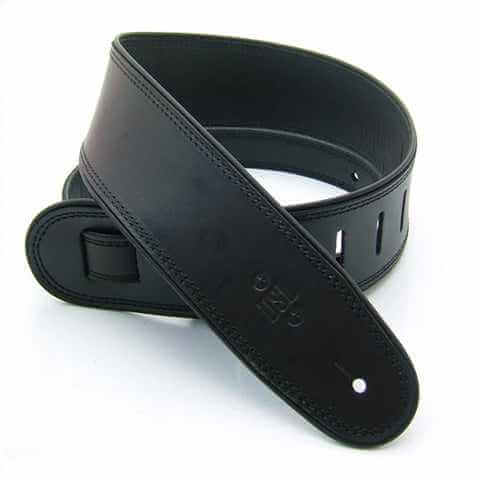 DSL GEP25-15-1 2.5″ Rolled Edge Guitar Strap - Black/Black