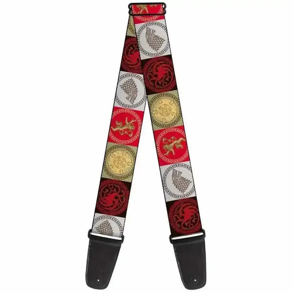 Buckle Down Strap - Game of Thrones 4-House Sigil Symbol featuring intricate house sigils and vibrant colors.