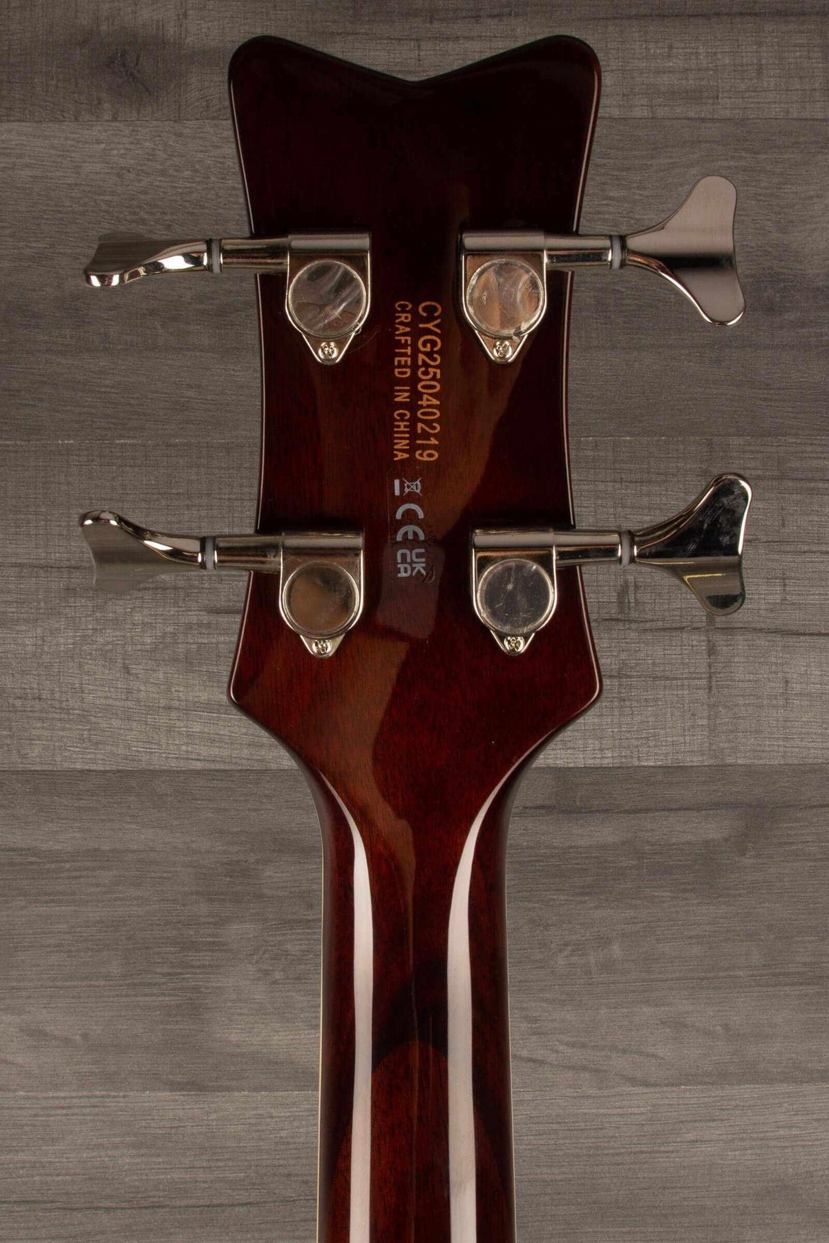 Gretsch   Electromatic® CVT Bass Double-Cut, Laurel Fingerboard, Vintage White headstock photo with tuning pegs