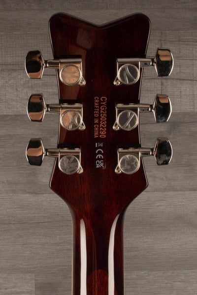 Gretsch Electromatic® CVT Double-Cut with Wraparound, Laurel Fingerboard, Vintage White – headstock view