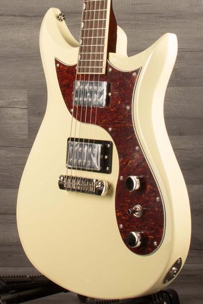 Gretsch Electromatic® CVT Double-Cut with Wraparound, Laurel Fingerboard, Vintage White product image showcasing design details.