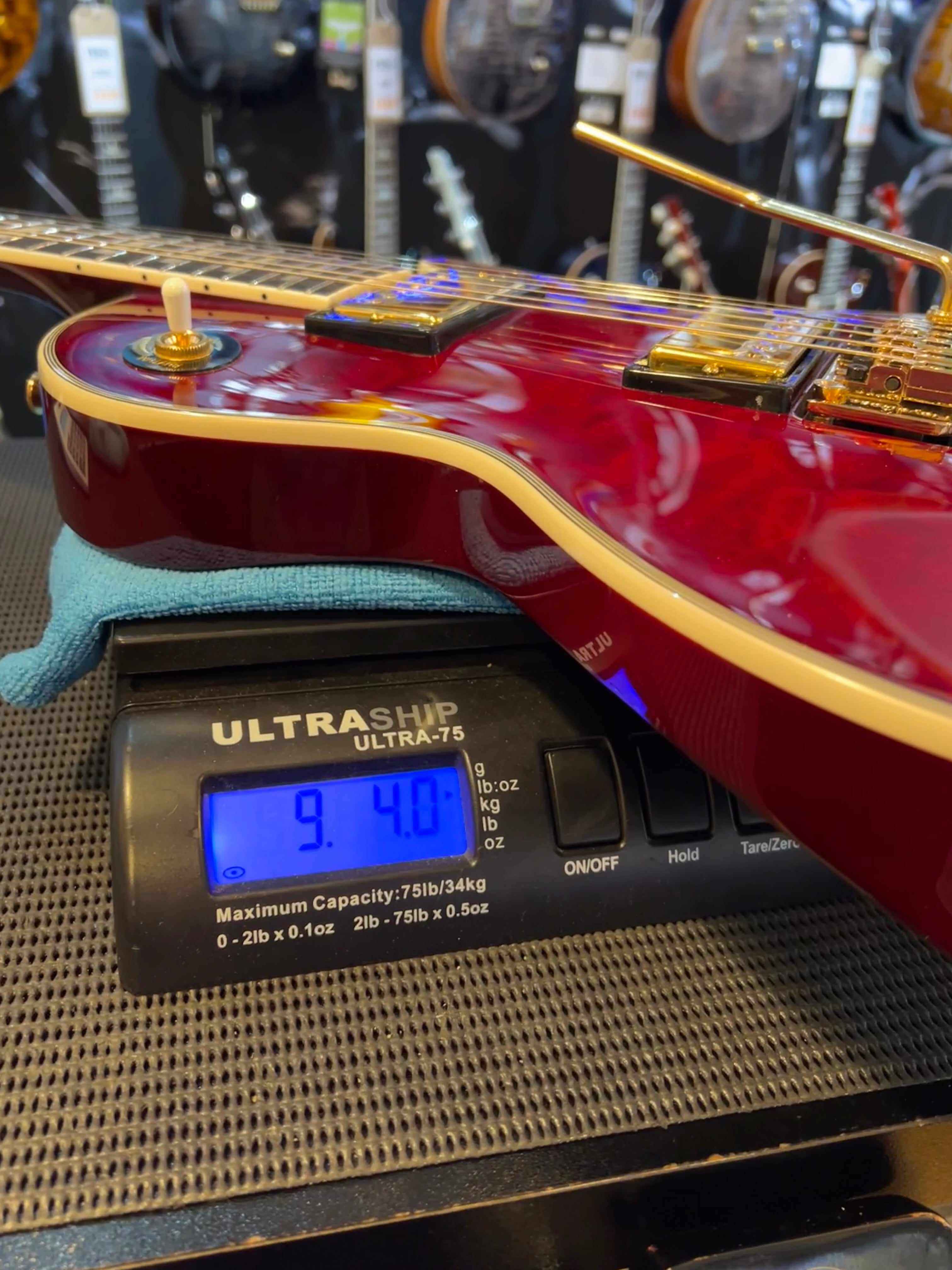 Epiphone Alex Lifeson Les Paul Custom Axcess Quilt Electric Guitar - Ruby (Incl. Hard Case)