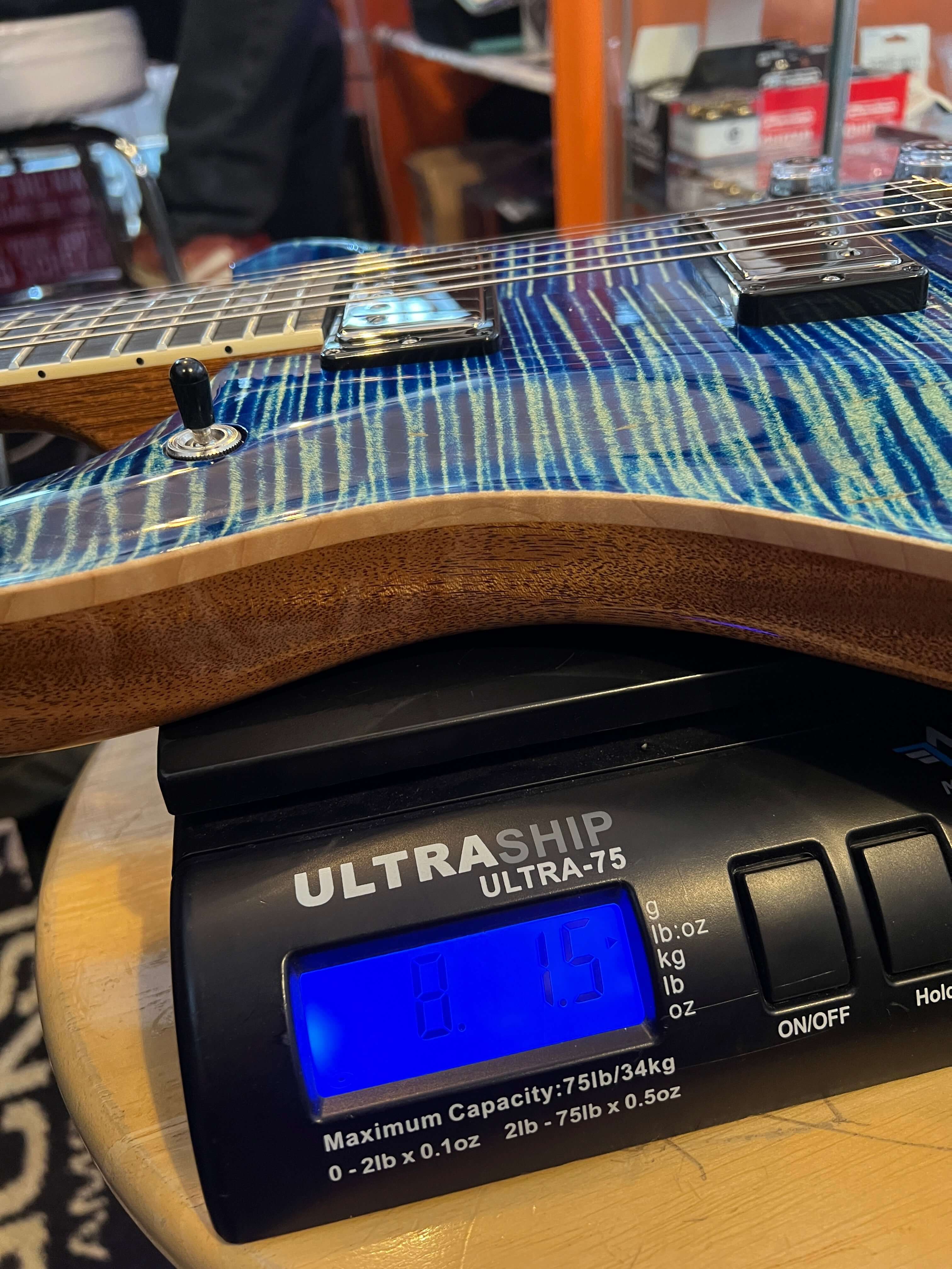 PRS McCarty 594 Wood Library Electric Guitar - River Blue Natural back s#0381543