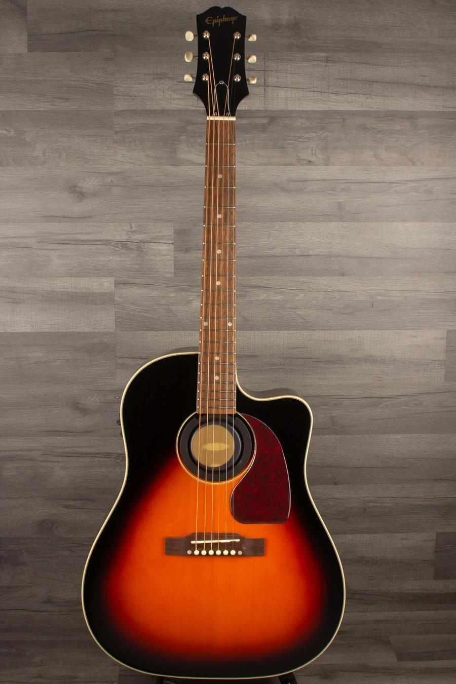 Epiphone Inspired by Gibson J-45 EC in Aged Vintage Sunburst Gloss - MusicStreet
