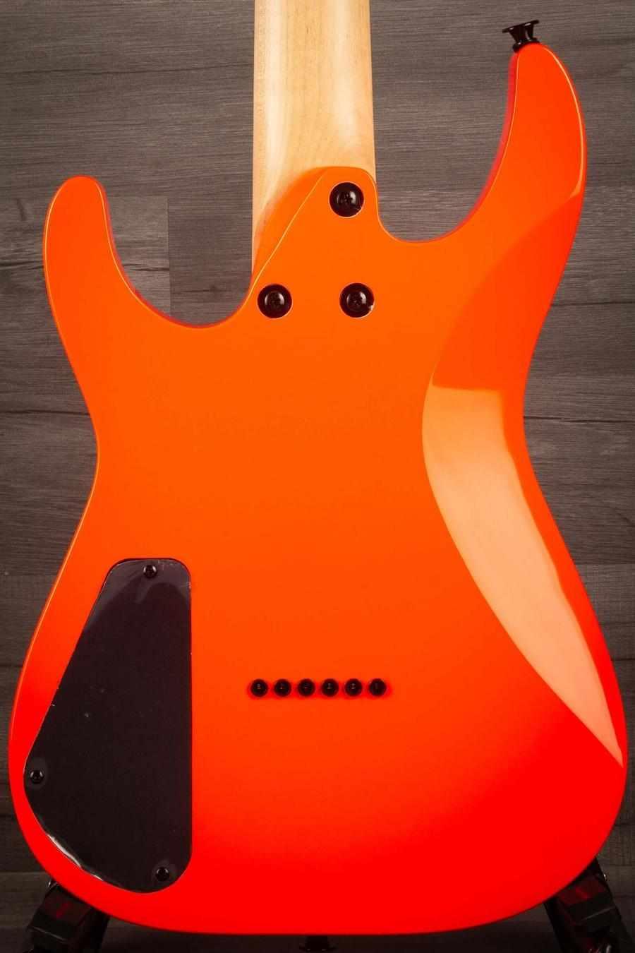 Jackson  JS Series Dinky® Minion JS1X, Amaranth Fingerboard, Safety Orange back view of guitar