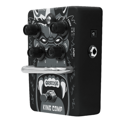Orange King Comp pedal showcasing controls designed for low-noise dynamic audio performance.