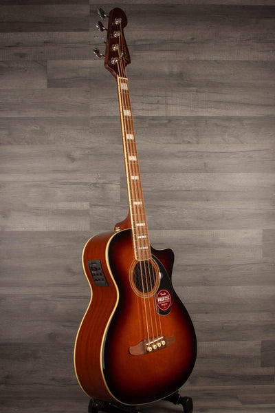 Fender Kingman™ Bass, Walnut Fingerboard, Black Pickguard, Shaded Edge Burst on display.