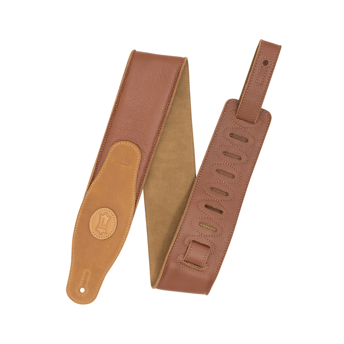 Levy's Cirro Padded Garment Leather w Honey Suede Backing 3" - Tan - Guitar Strap