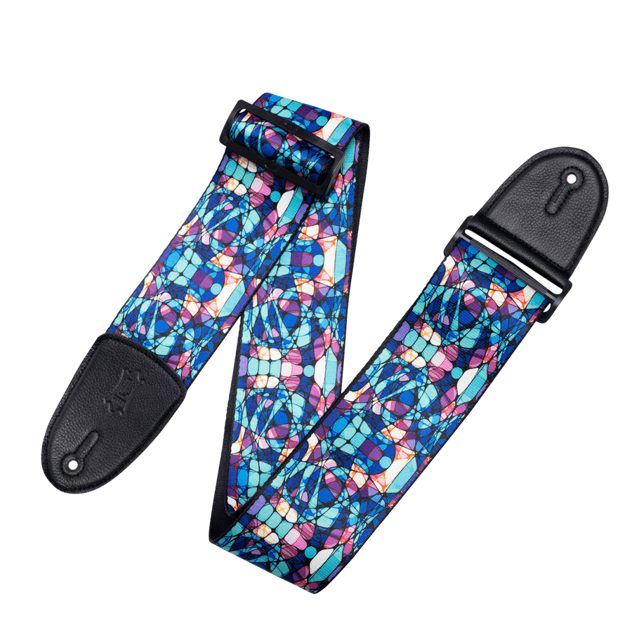 Levy's Stained Glass Polypropylene 3 Inch - Blue Mirage - Guitar Strap
