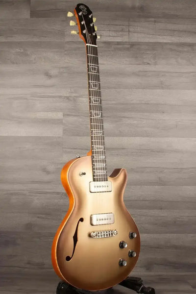 Patrick James Eggle Macon Carved Top Electric Guitar - Sunburst over Shoreline Gold s#31150