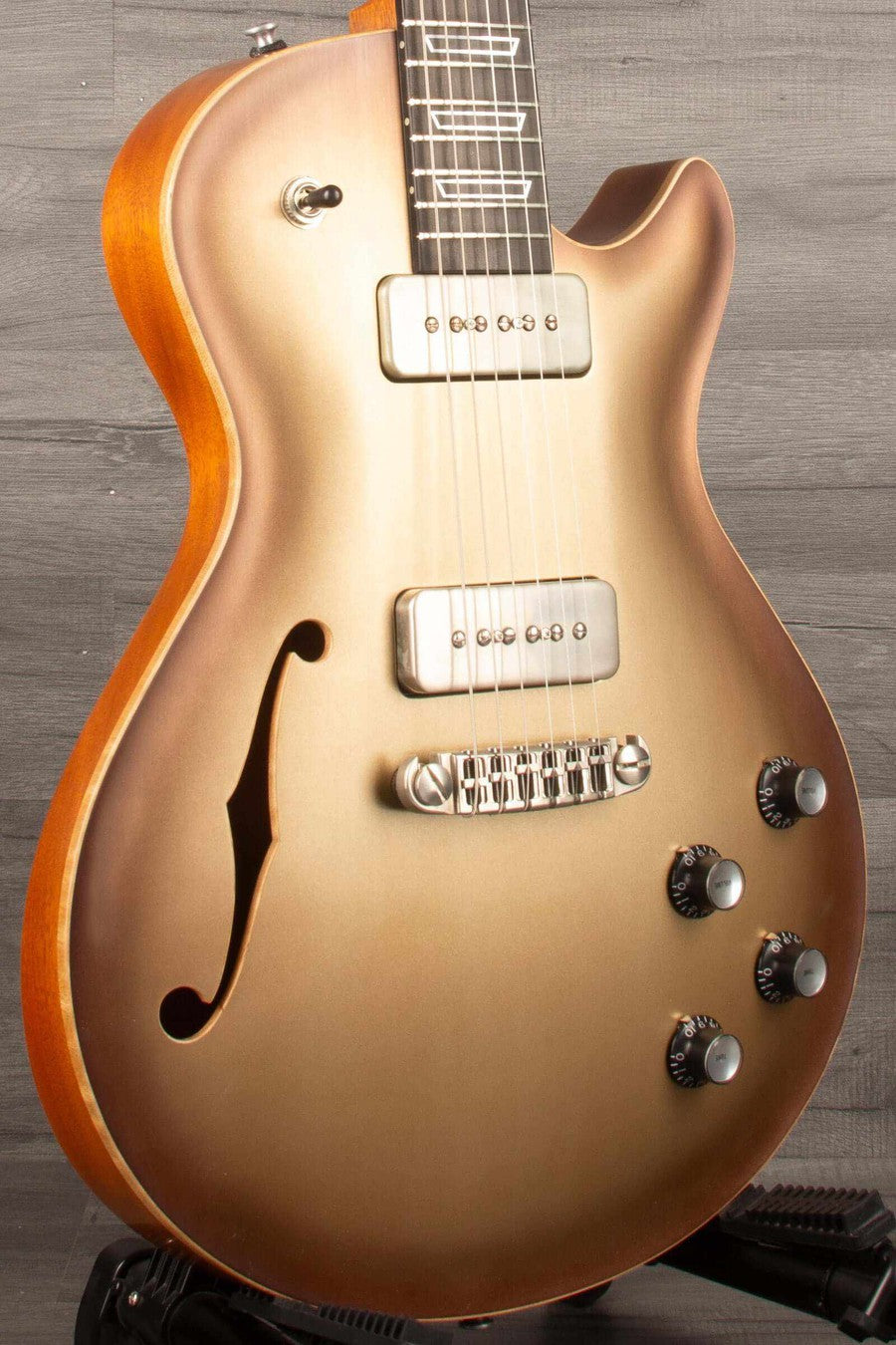 Patrick James Eggle Macon Carved Top Electric Guitar - Sunburst over Shoreline Gold s#31150