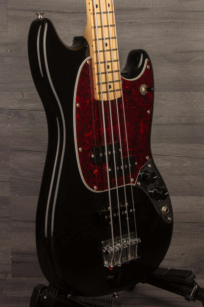 USED - Fender Mustang PJ Bass Guitar - Black (Incl. hard case)