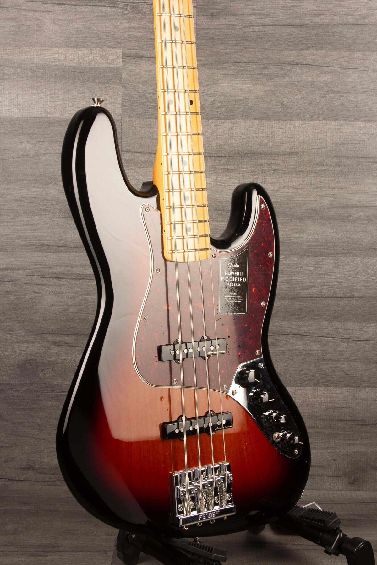Fender Player II Modified Active Jazz Bass®, Maple Fingerboard, 3 Tone Sunburst - MusicStreet