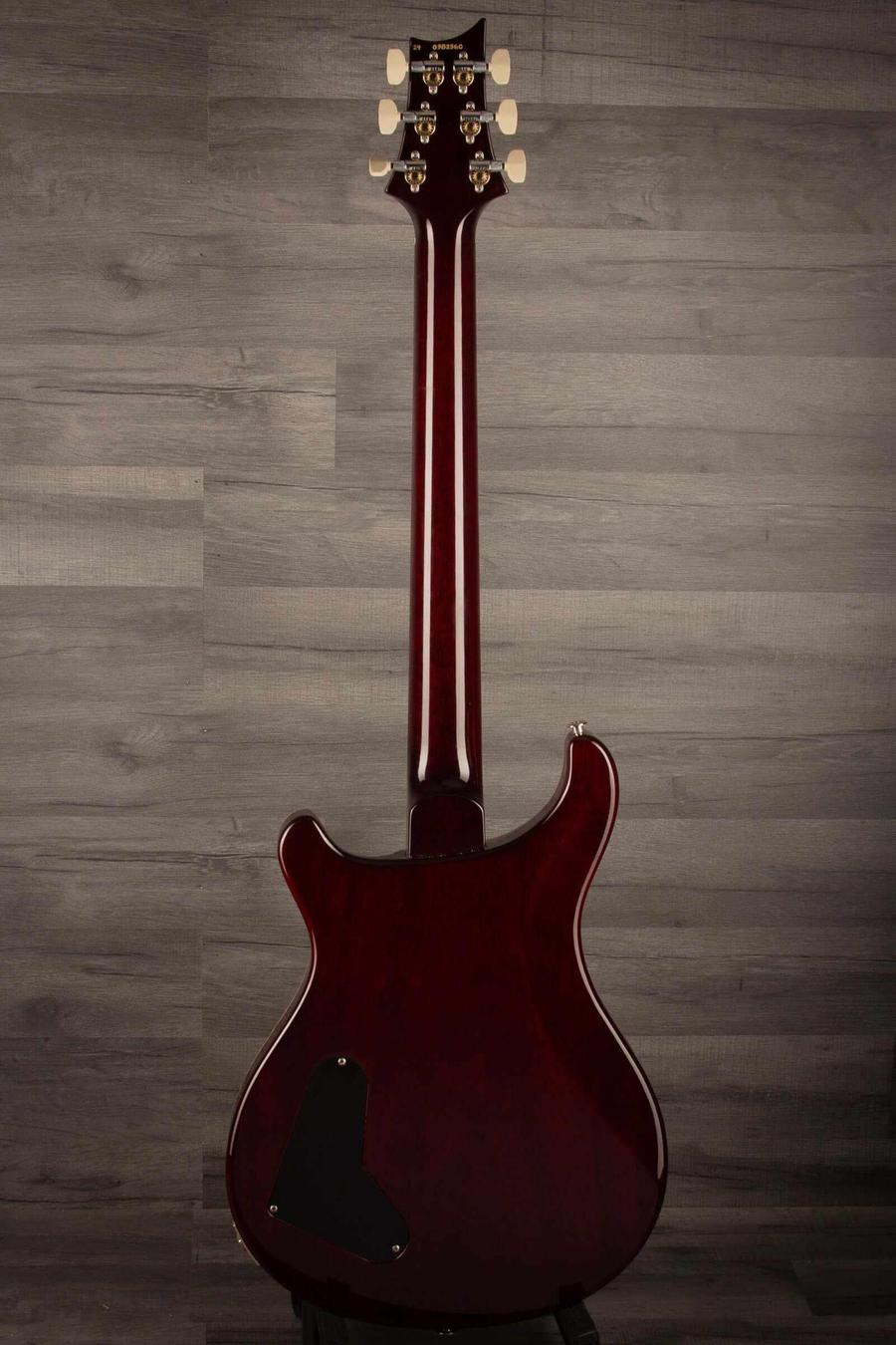 Back view of USED - PRS Paul's Guitar Dark Cherry Sunburst, showcasing its elegant design and craftsmanship.