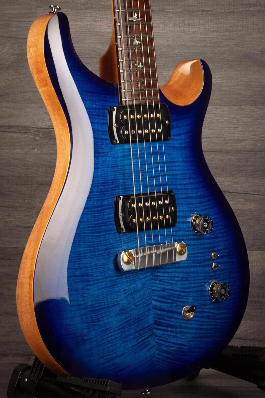USED - PRS SE Paul’s Guitar Electric Guitar - Faded Blue Burst close-up with rich blue finish