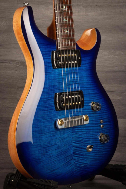 USED - PRS SE Paul’s Guitar Electric Guitar - Faded Blue Burst close-up with rich blue finish
