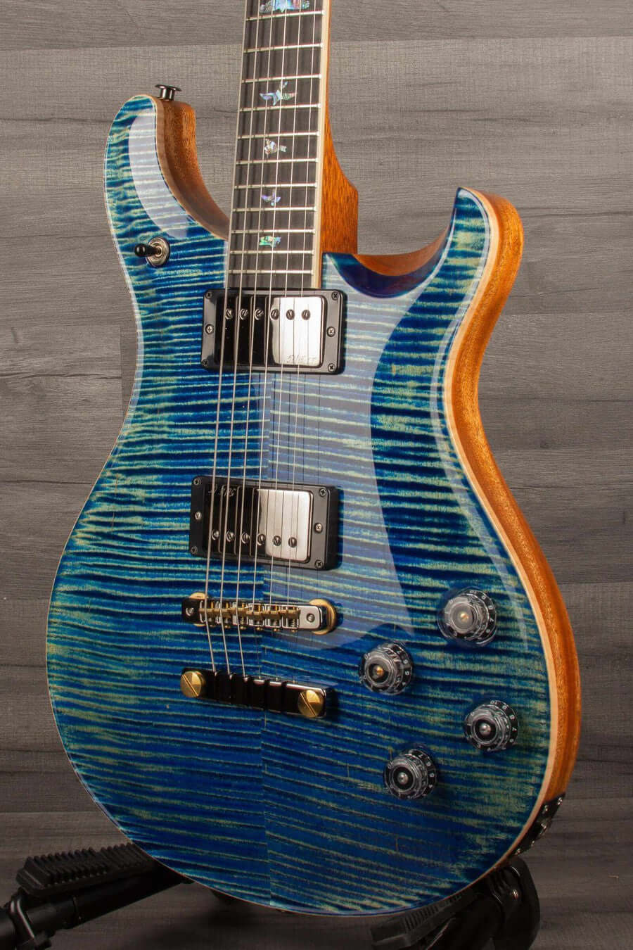 PRS McCarty 594 Wood Library Electric Guitar - River Blue Natural back s#0381543
