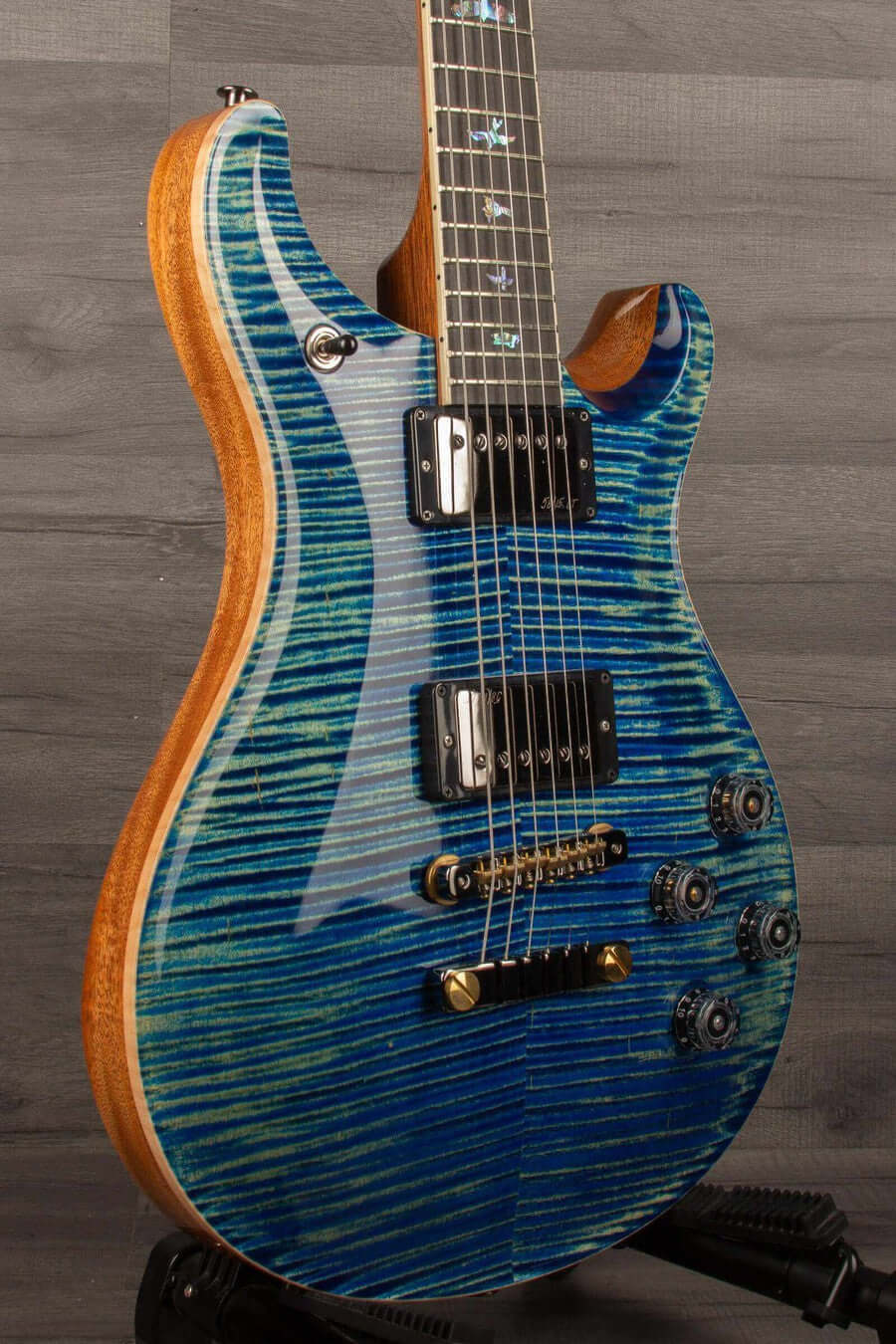 PRS McCarty 594 Wood Library Electric Guitar - River Blue Natural back s#0381543