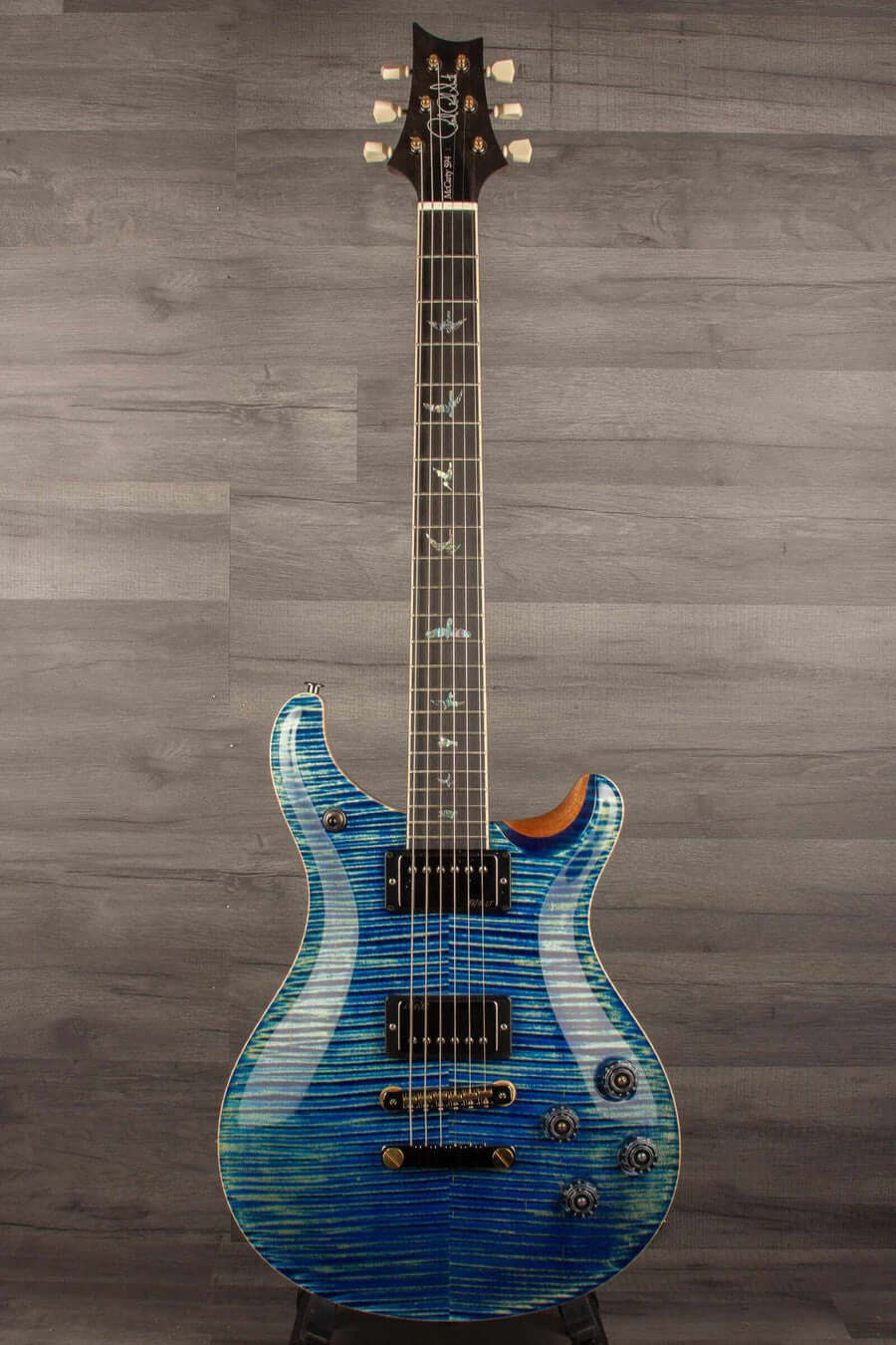 PRS McCarty 594 Wood Library Electric Guitar - River Blue Natural back s#0381543