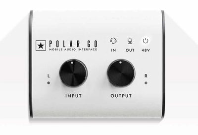 Blackstar Polar Go mobile audio interface showing input and output controls for portable audio recording.