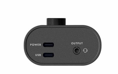 Top view of the Blackstar Polar Go mobile audio interface showing power and USB ports.