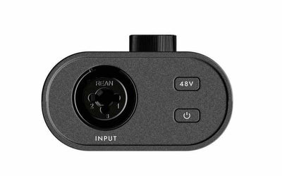 Blackstar Polar Go mobile audio interface top view showcasing input controls and buttons.