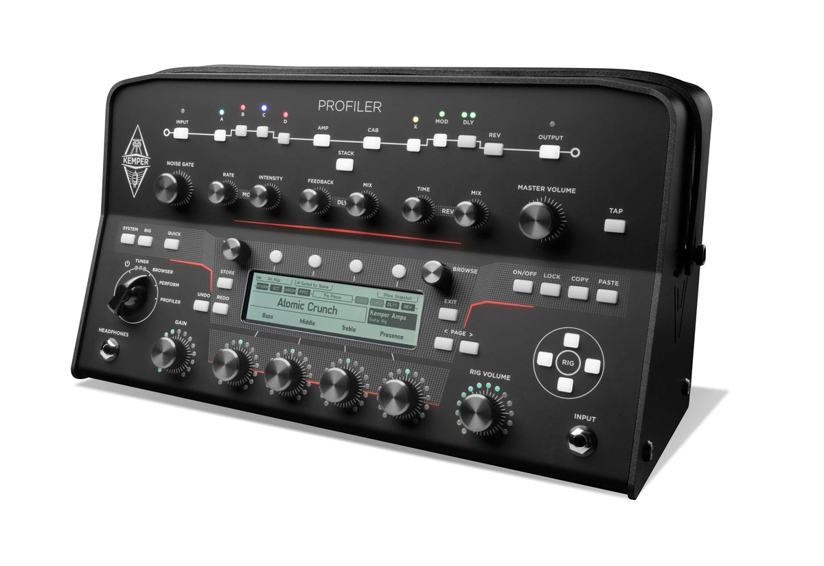 Kemper PROFILER PowerHead™ MK 2 showcasing advanced controls for recording and live performance.