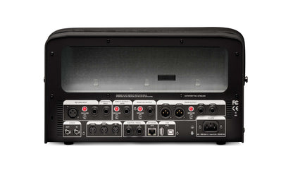 Back view of Kemper PROFILER PowerHead™ MK 2 showcasing input and output connections for versatile setup.