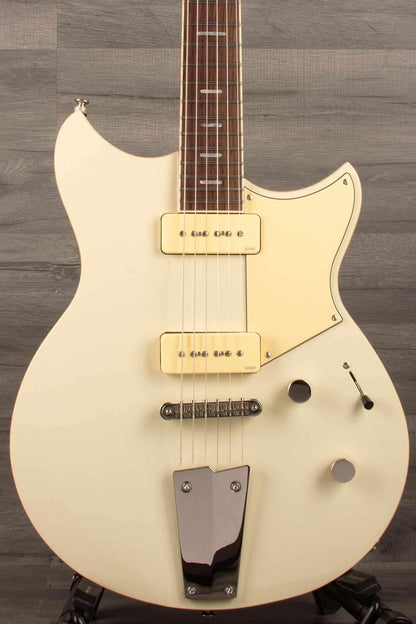 Yamaha RSS02T Revstar - Vintage White guitar featuring P90 pickups and custom tailpiece.