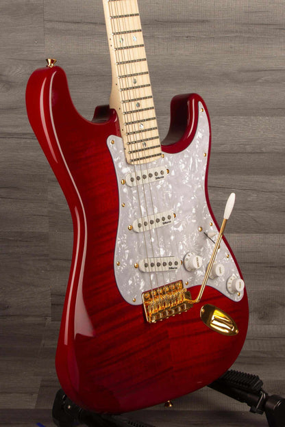 Fender Richie Kotzen Stratocaster® Electric Guitar, Maple Fingerboard - Transparent Red Burst (Japanese)