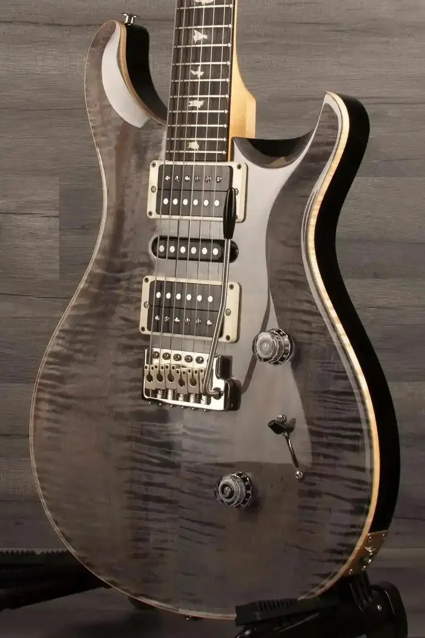 PRS CE 24 2025 Faded Grey Black electric guitar showcasing a sleek design and advanced features.