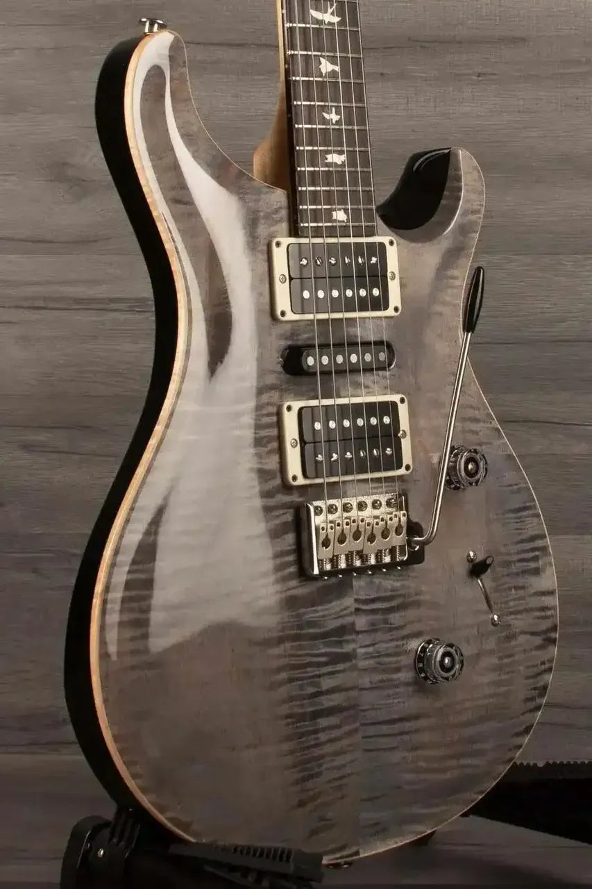 PRS CE 24 2025 Faded Grey Black electric guitar showcasing its sleek design and premium features.