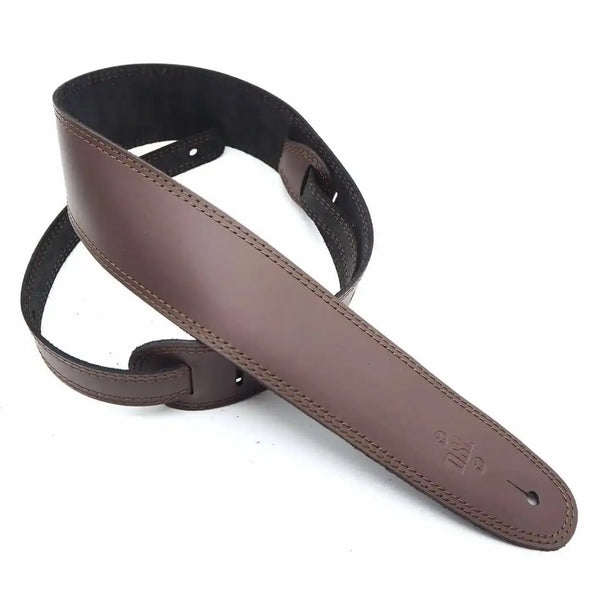 DSL SGE25-17-2 2.5″ Single Ply Guitar Strap - Saddle Brown/Brown Stitch