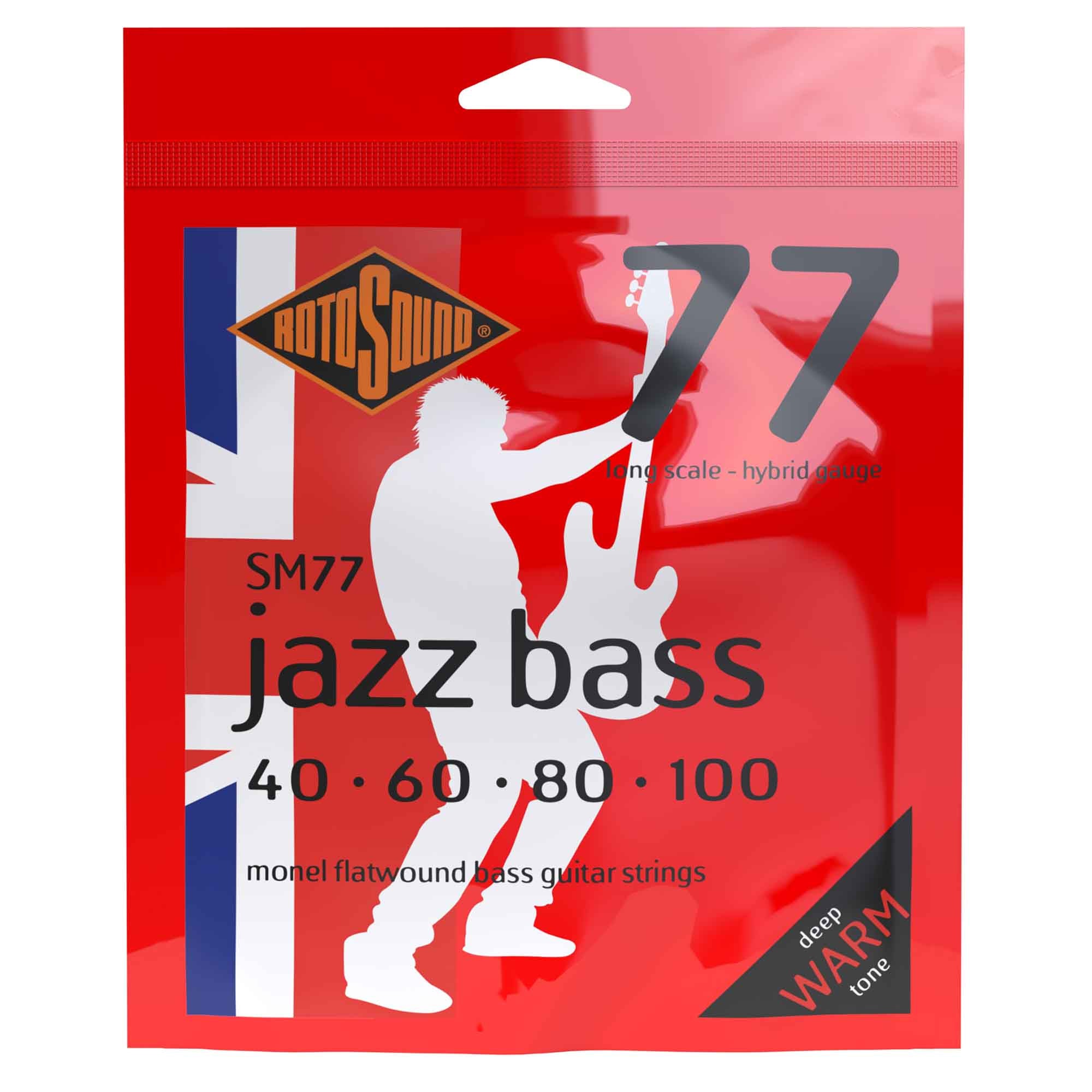Rotosound SM77 Jazz Bass Flatwound Bass Strings 40-100