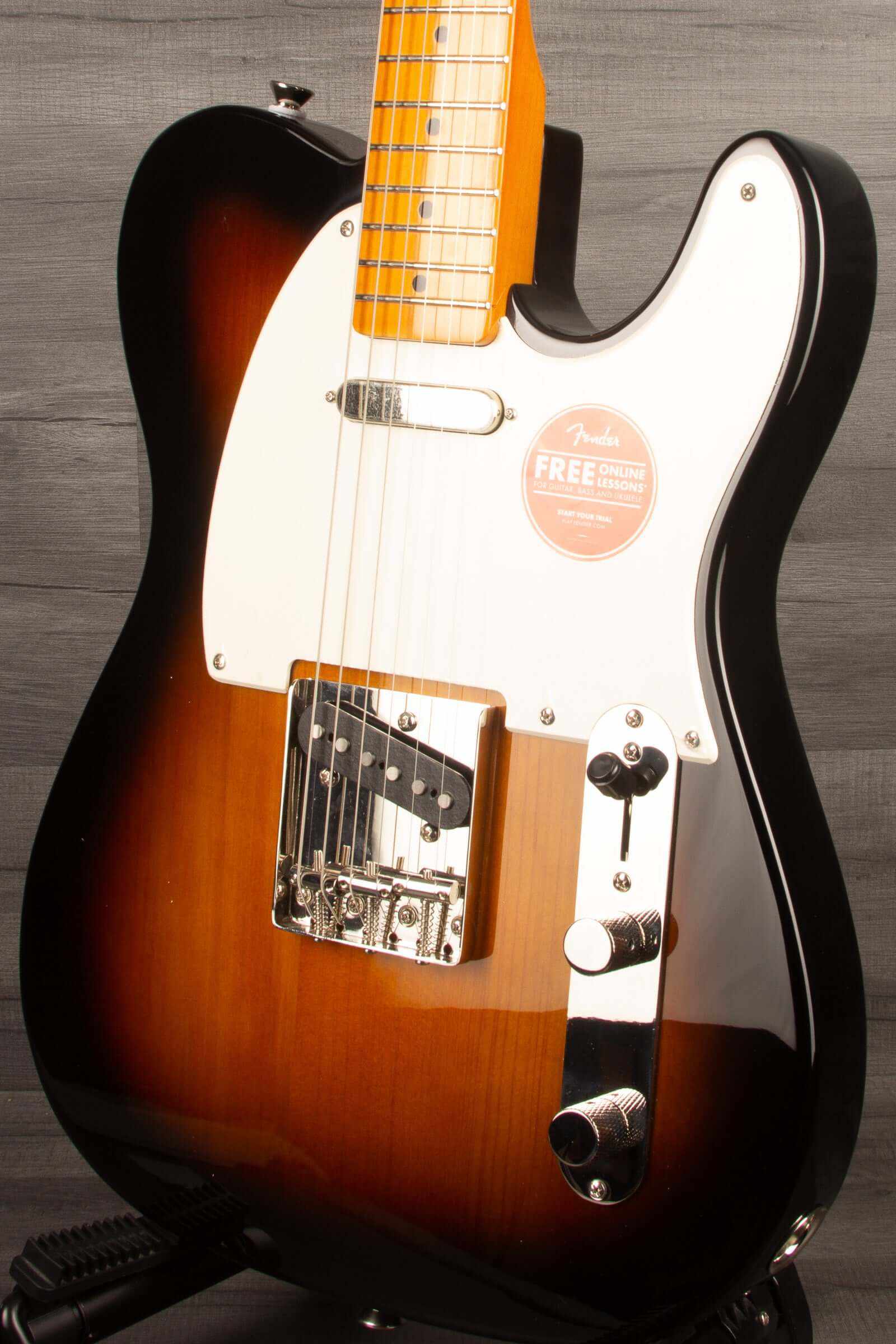 Squier FSR Classic Vibe '50s Telecaster® Electric Guitar, Maple Fingerboard, Parchment Pickguard, 2-Color Sunburst