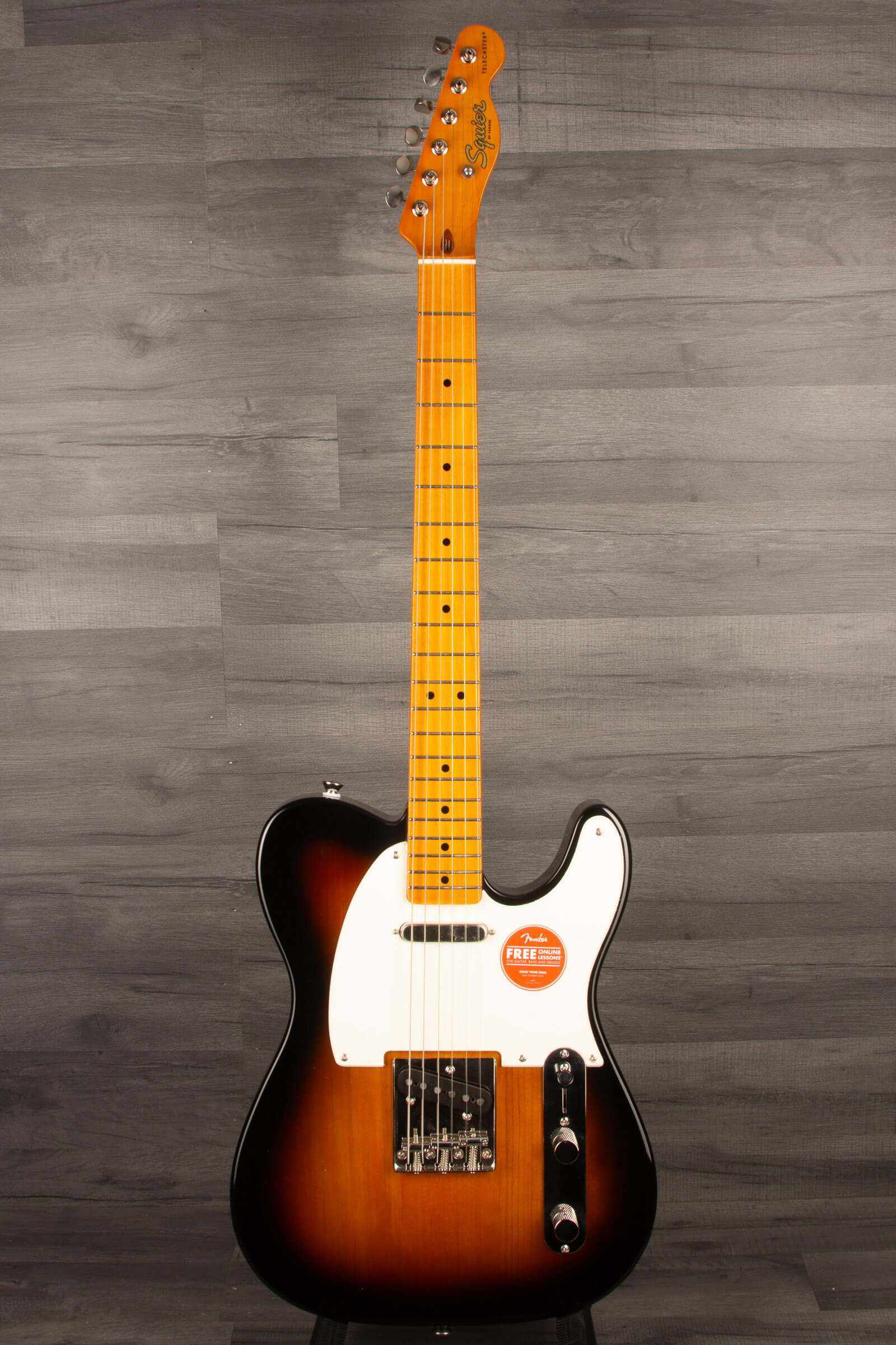 Squier FSR Classic Vibe '50s Telecaster® Electric Guitar, Maple Fingerboard, Parchment Pickguard, 2-Color Sunburst